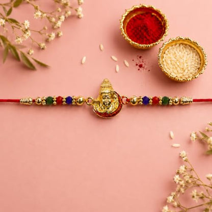 Peacock Rakhi for Brother with Pooja Thali - Raksha Bandhan Gift Set, Pack of 7