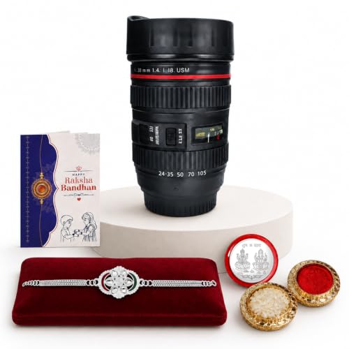 Oval Rakhi for Brother with Coffee Mug - Raksha Bandhan Gift Set, Pack of 5