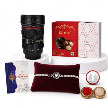 Rakhi for Brother with Chocolate & Coffee Mug - Rakshabandhan Gift Set, Pack of 6