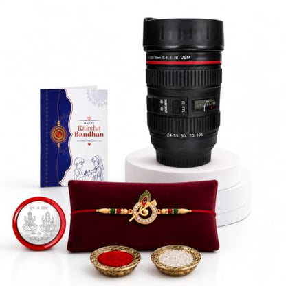 Feather Rakhi for Brother with Coffee Mug - Raksha Bandhan Gift Set, Pack of 5