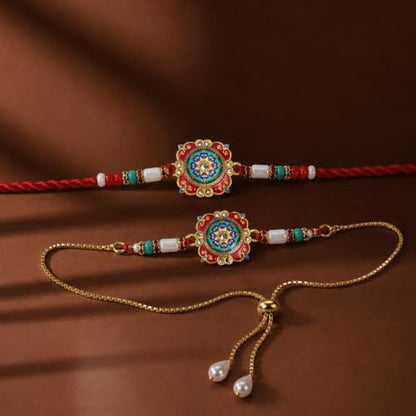 Rakhi for Brother with Chocolate Almonds 32gm - Rakshabandhan Gift Set, Pack of 5