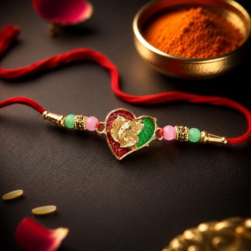Krishna Rakhi for Brother with Pooja Thali - Rakshabandhan Gift Set, Pack of 7