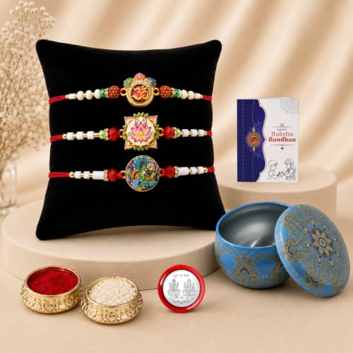 Rakhi for Brother with Storage Organizer - Raksha Bandhan Gift Set, Pack of 7