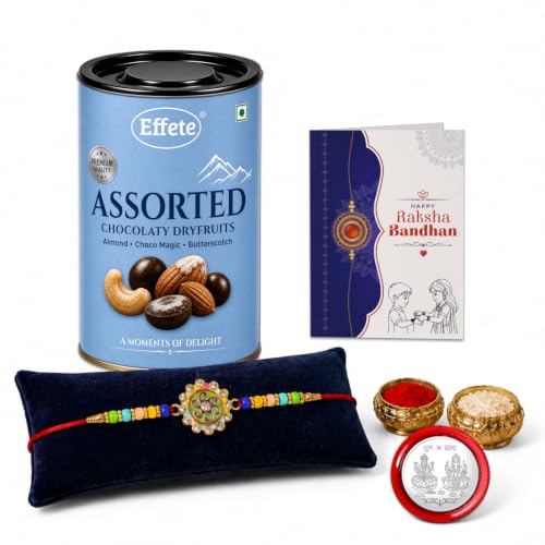 Spiral Rakhi Combo - Raksha Bandhan Gift with Assorted Choco 96gm, Pack of 5 | Rakhi Gift