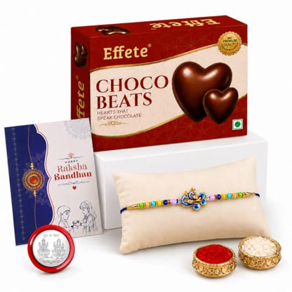 Peacock Rakhi Combo - Raksha Bandhan Gift with Choco Beats 32gm, Pack of 5 | Rakhi Gift