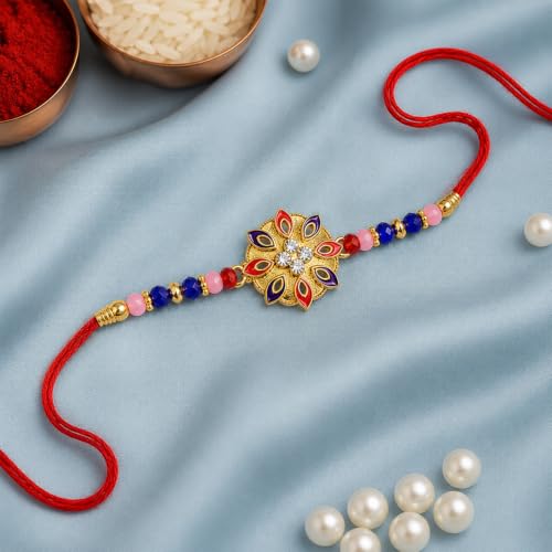 Khatu Baba Rakhi Combo - Raksha Bandhan Gift with Art Design Pooja Thali, Pack of 6