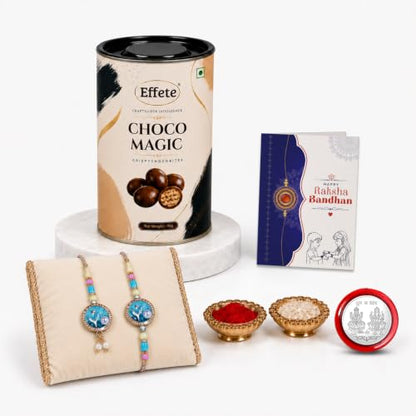 Rakhi Lumba Rakhi Combo - Raksha Bandhan Gift with Choco Magic 96gm, Pack of 6 for Bhaiya