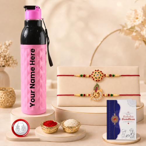 Rakhi for Brother with Water Bottle-1000ml - Raksha Bandhan Gift Set, Pack of 6