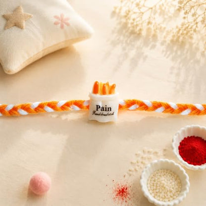 Food Rakhi Combo - Raksha Bandhan Gift with Rectangular Pooja Thali, Pack of 7 for Bhaiya