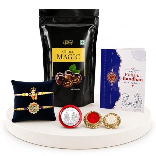 Bal Hanuman Rakhi Combo - Raksha Bandhan Gift with Choco Magic Standy Pouch, Pack of 6