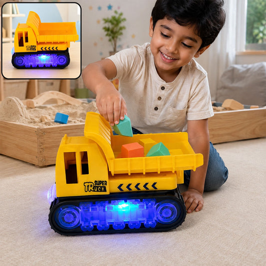 Dump Truck Toy for Kids – Self-Driving, Lights & Music | Little Blocks