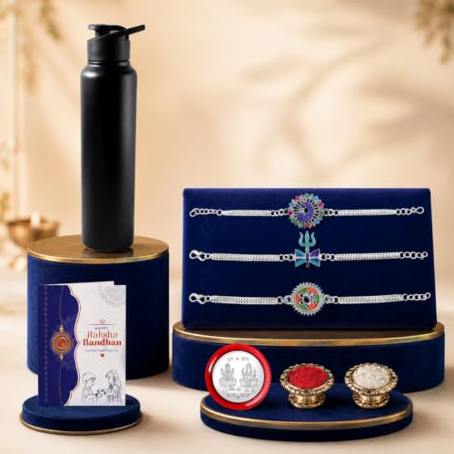 Rakhi for Brother with Water Bottle-1000ml - Raksha Bandhan Gift Set, Pack of 7