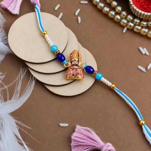 Khatu Shyam Rakhi Combo - Raksha Bandhan Gift with Assorted Choco 96gm, Pack of 5
