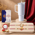 Round Rakhi for Brother with Travel Tumbler - Raksha Bandhan Gift Set, Pack of 6