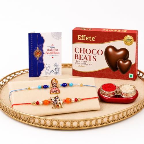 Khatu Shyam Rakhi Combo - Raksha Bandhan Gift with Choco Beats 32gm, Pack of 6 for Bhaiya