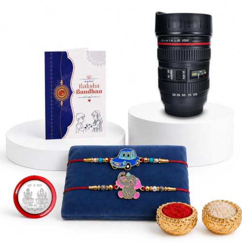 Kids Rakhi for Brother with Coffee Mug - Raksha Bandhan Gift Set, Pack of 6