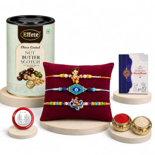 Bal Hanuman Rakhi Combo - Raksha Bandhan Gift with Choco Butterscotch 96gm, Pack of 7