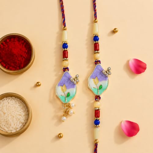 Rakhi for Brother with Art Pooja Thali - Rakshabandhan Gift Set, Pack of 7