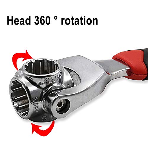 9044l 48 in 1 wrench Swivel Head Multi Tool Spanner Tools Socket Works with Spline Bolts Multi function Universal Furniture Car Repair