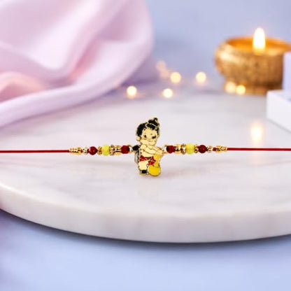 Flower Rakhi Combo - Raksha Bandhan Gift with Basket-Topli Pooja Thali, Pack of 6