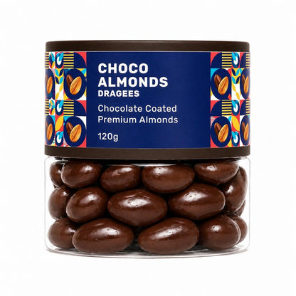 Oracle Choco Almonds Dragees, Smooth Chocolate-Coated Crunchy Premium Badam Treat 120g
