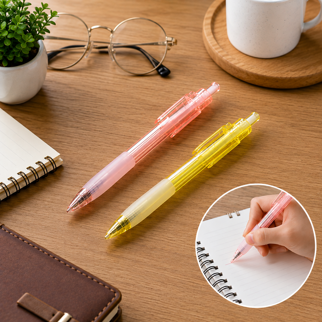 Smooth Writing Ball Pen – Black Ink, Fine Tip (2 Pc) | CustoPen