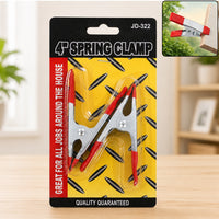 4 Inch Metal Spring Clamp Set for Home Strong Grip Clips (2 Pc)