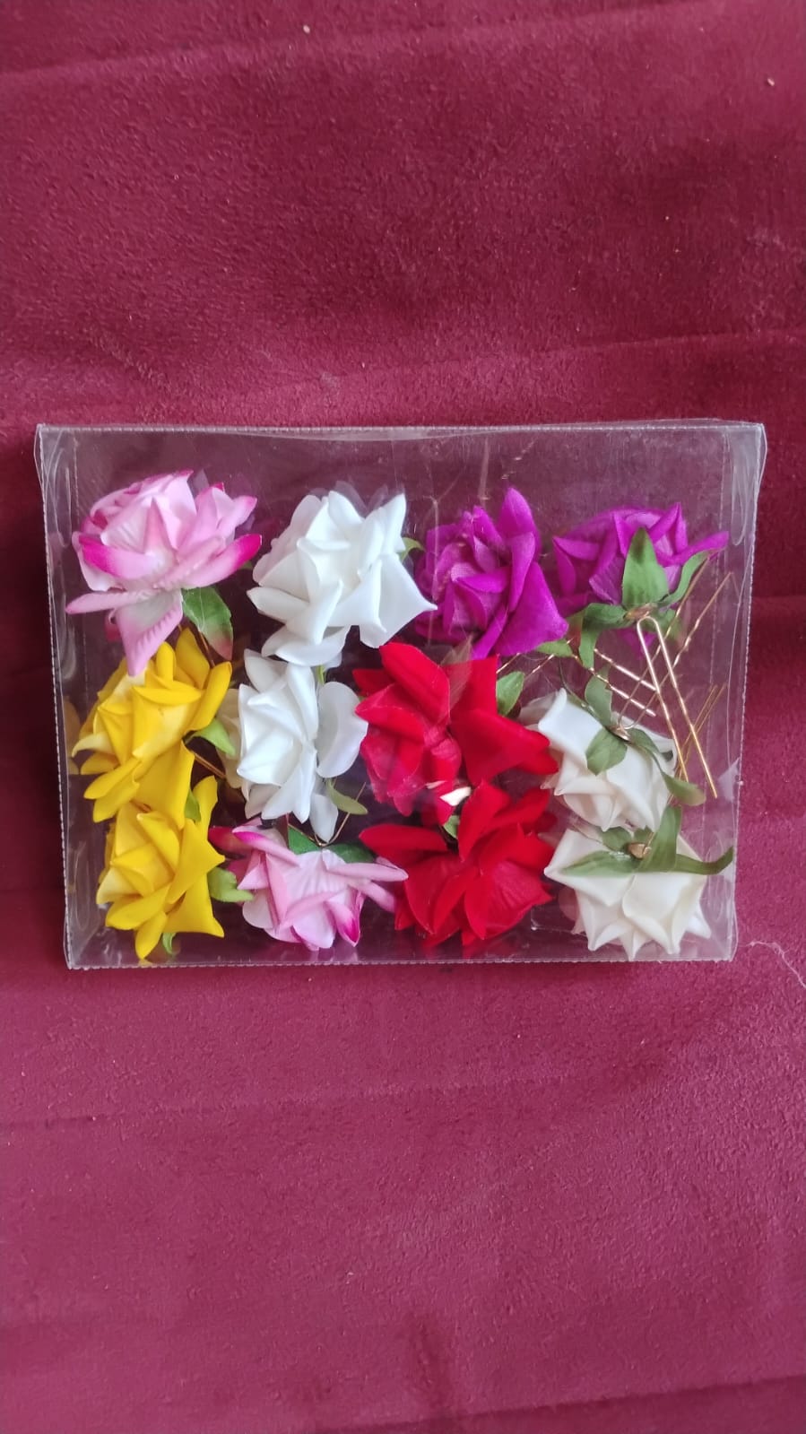 Colourful Flowing Flower Hair Pin (12 Pcs Set / Mix Color)