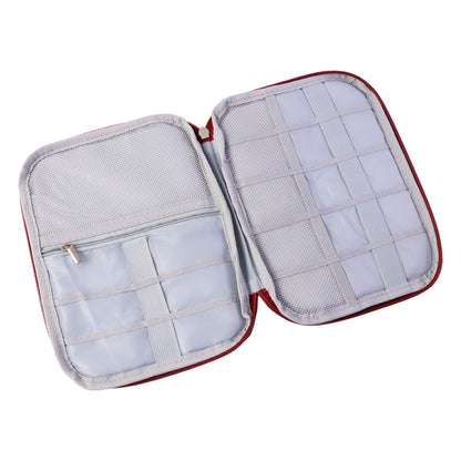 Multi Zip Pouch Travel Toiletry Organizer Storage Bag for Cosmetics & More (1 Pc)