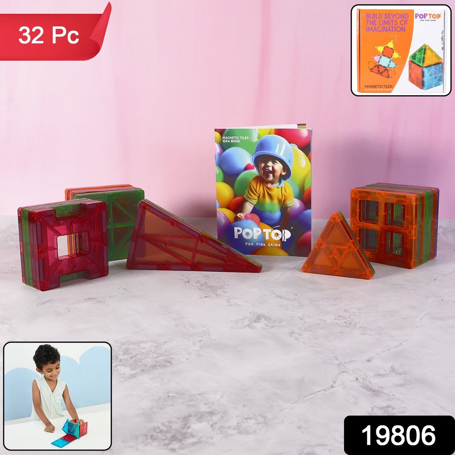 Magnetic Building Tiles - (32pc / Set)