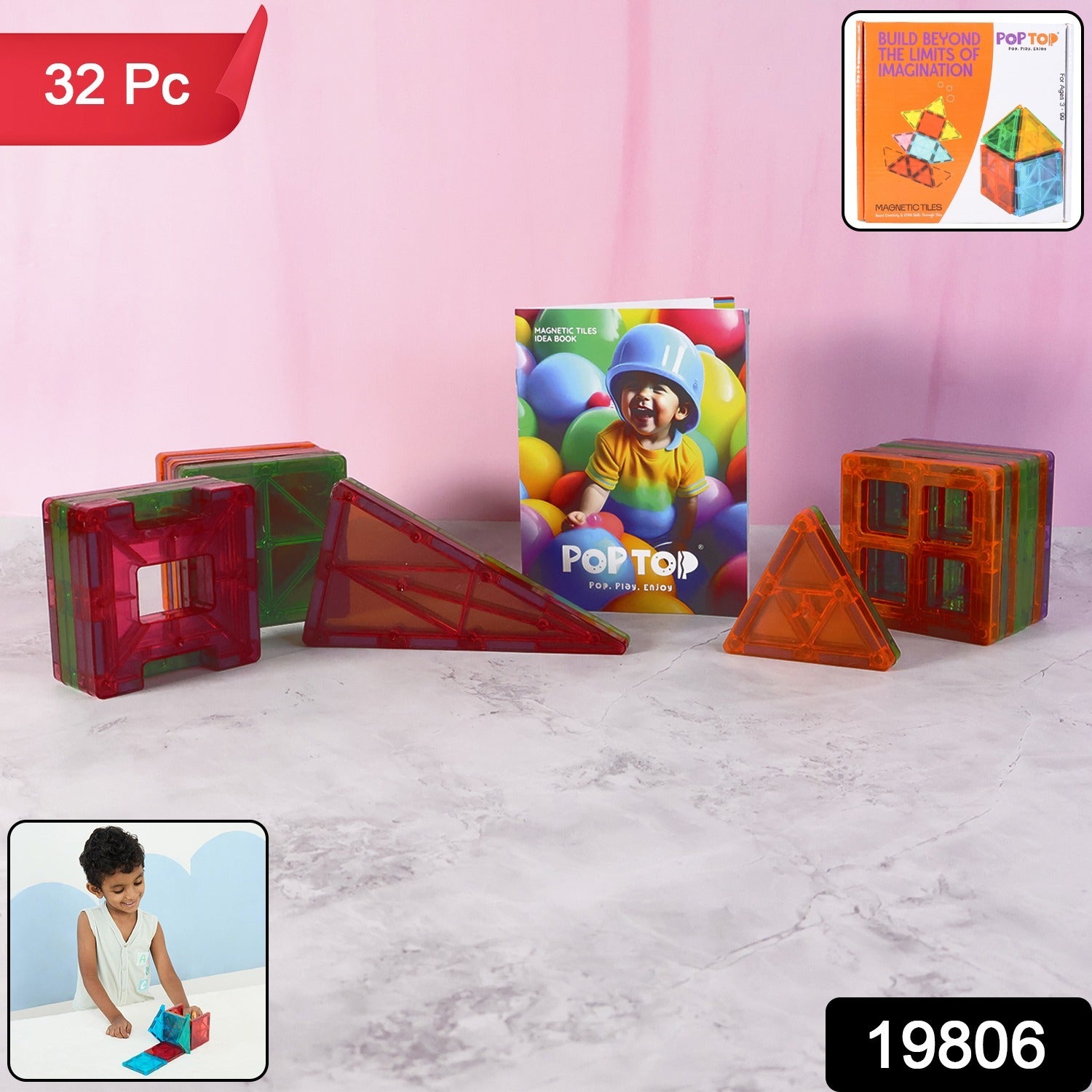 Magnetic Building Tiles - (32pc / Set)