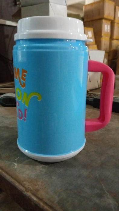 Insulated Mug with Lid Handle Flexible Straw with Cap (709 ML)