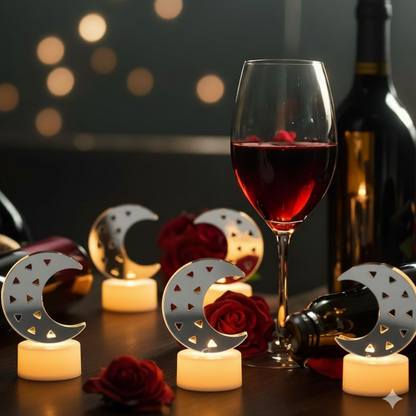 Decorative Moon Shaped Flameless LED Candles (4 Pc)