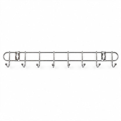 Steel Wall Mount Hanger Rack with 8 Rounded Hooks (1 Pc, Approx. 47 cm)