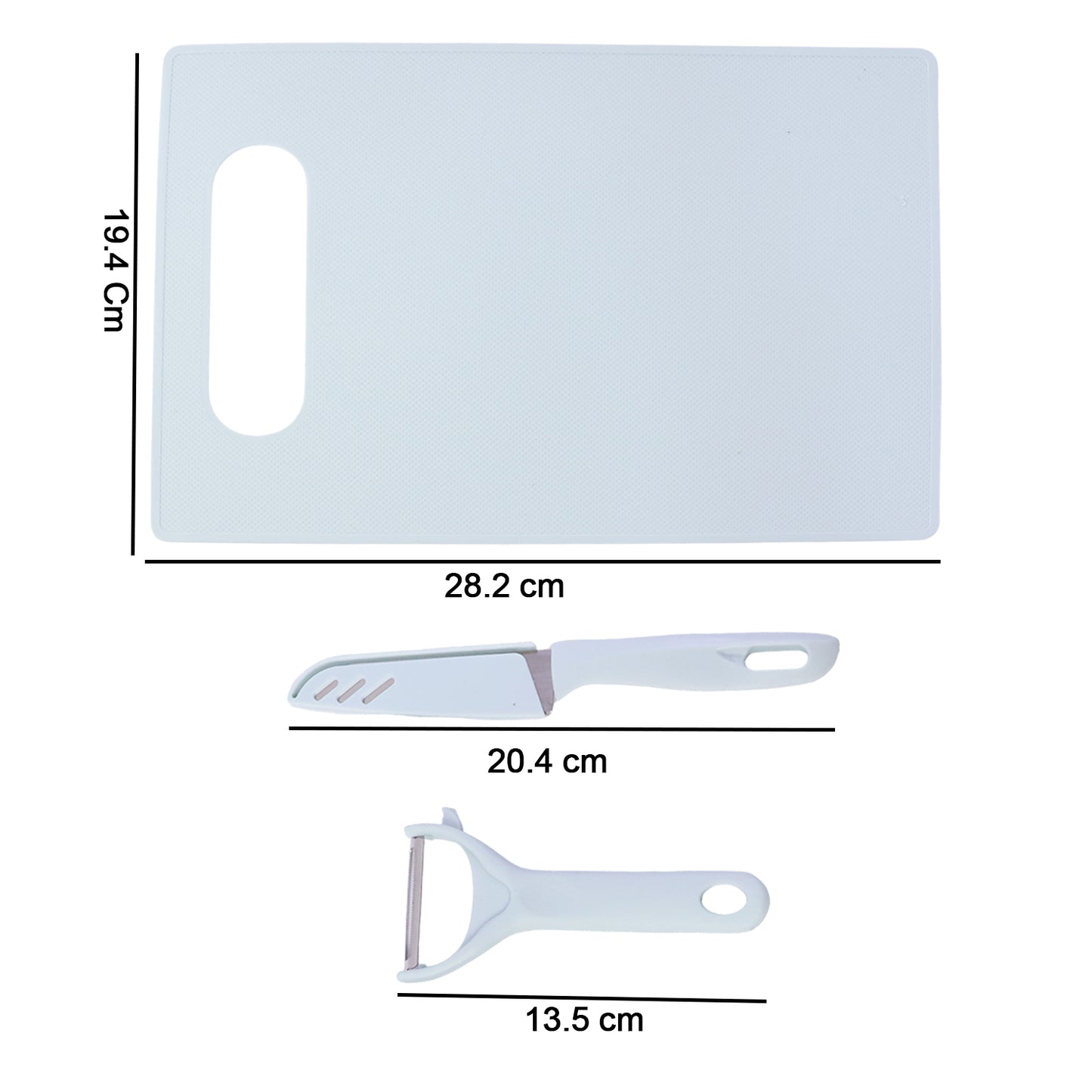 3 in 1 Kitchen Knife & Chopping Board Set (1 Set)