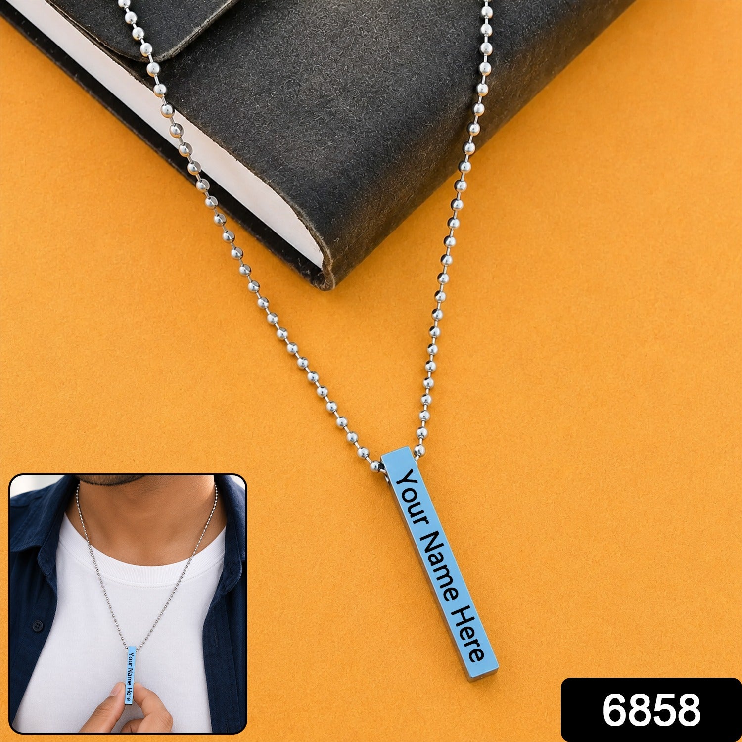 Customize Stainless Steel Locket Necklace – Minimalist Stick Pendant | Menclave