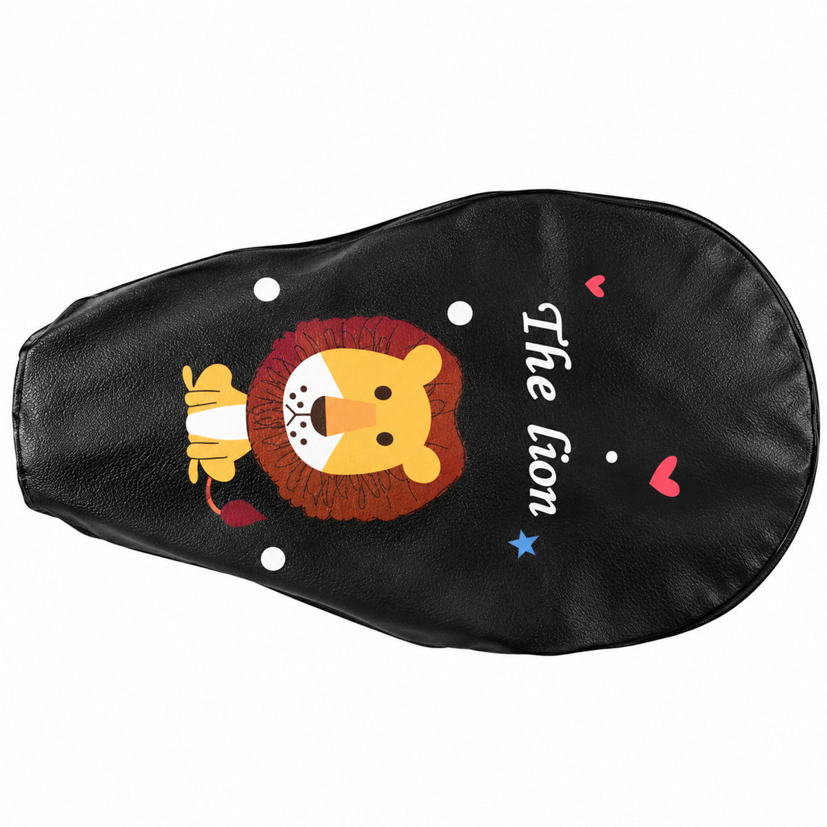 Scooter Seat Cover with Cartoon Lion Print and Elastic Fitting Edge (1 Pc)