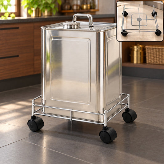 Stainless Steel Square Oil Stand for Kitchen Counter and Jars