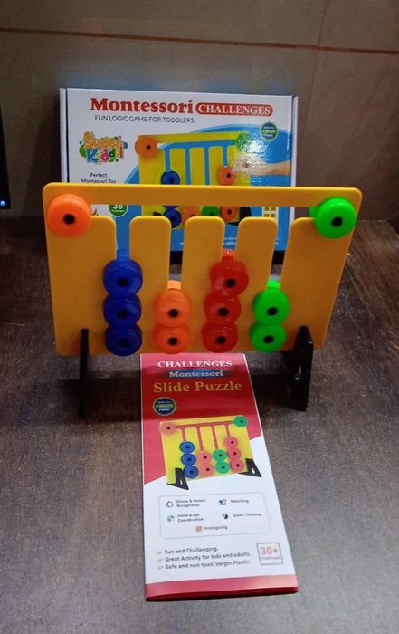 Montessori Slide Puzzles Toys for Kids (36 Challenges / 1 Set)