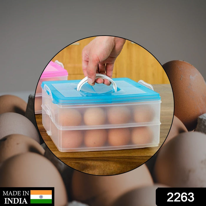 अंडा भंडारण कंटेनर के लिए 2315ए डबल लेयर 24 ग्रिड अंडा भंडारण बॉक्स