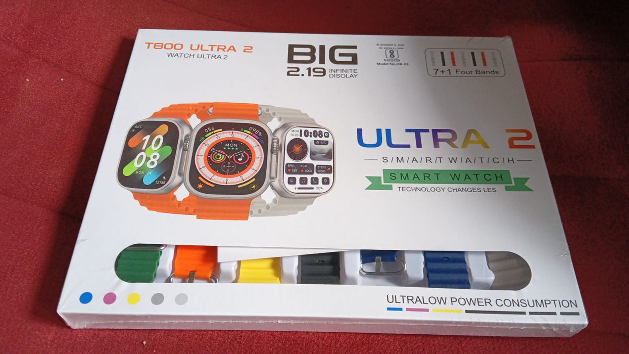 7 in 1 Ultra Smart watch Combo with Seven Classic Straps & Transparent Screen Guard (1 Set / Mix Color)