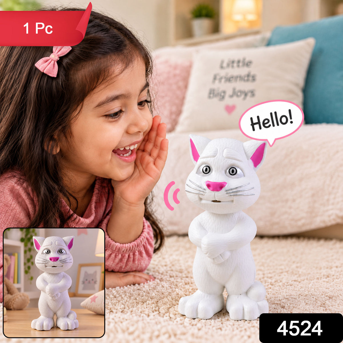 Interactive Mimicking Cat Toy that Repeats What You Say (1 Pc)