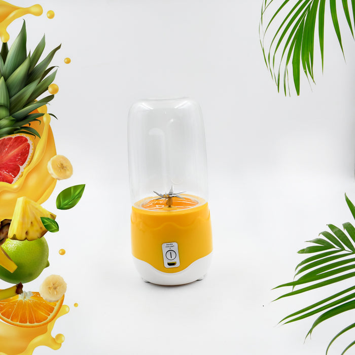 Portable Electric USB Juice Maker 6 blade Blender Grinder Mixer Personal Size, USB Rechargeable Mini Juicer for Smoothies and Shakes with Juicer Cup - 400ml