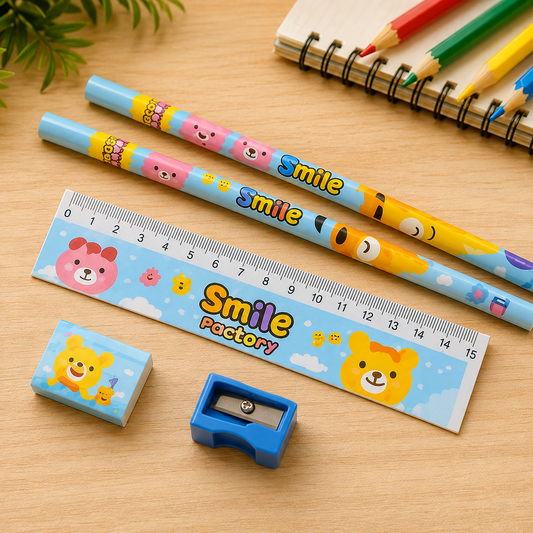 Kids Stationery Set – Wooden 5-Piece School Kit | Writezo