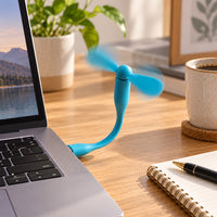 Flexible USB Desk Fan for Office Laptop, Mini Bendable Personal Fan (1 Pc)