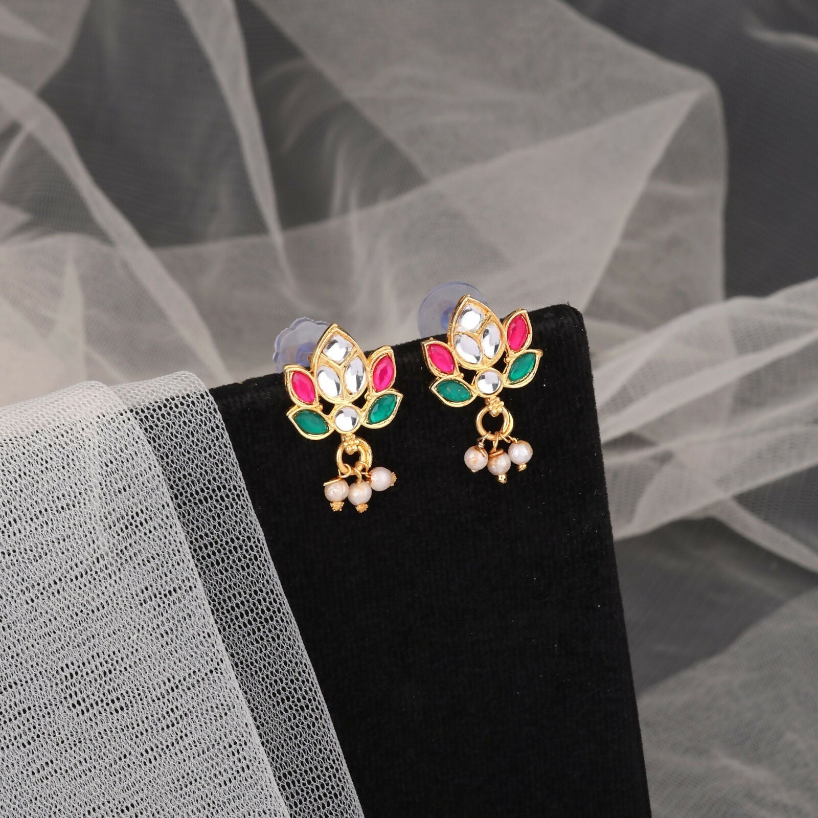 Multi-Strand Pearl Choker with Gold Floral Filigree Pendant