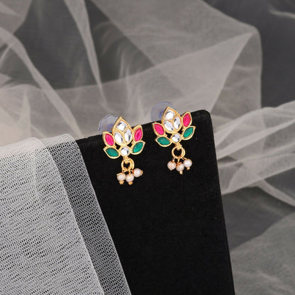 Multi-Strand Pearl Choker with Gold Floral Filigree Pendant