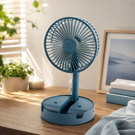 Portable Desktop Fan – Adjustable, Silent, Foldable | Velvet Wellness