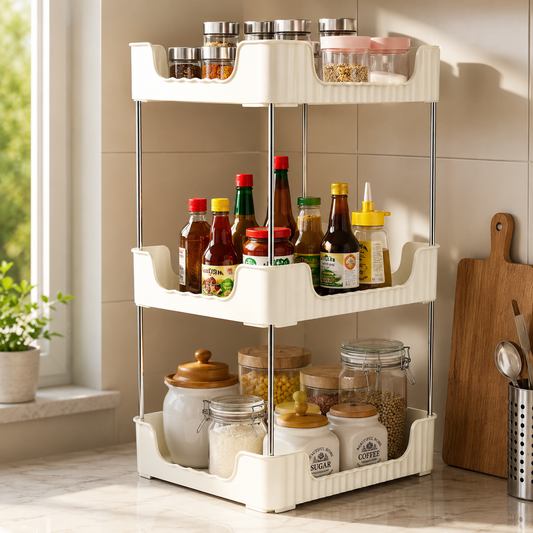 3-Tier Storage Organizer Rack – Compact & Versatile Shelf