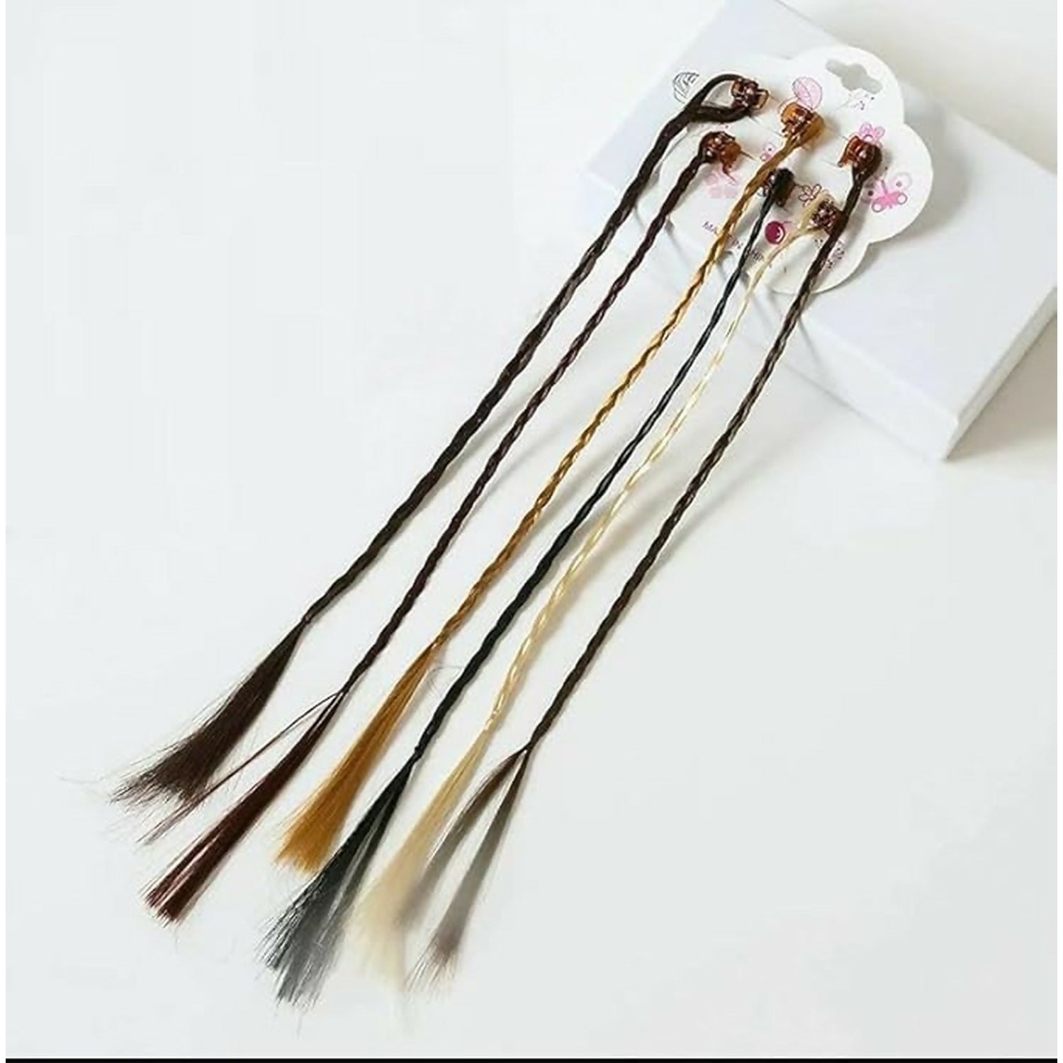 Clip-On Hair Braid Extensions for Girls | Natural Look Styling Accessories Pack of 6